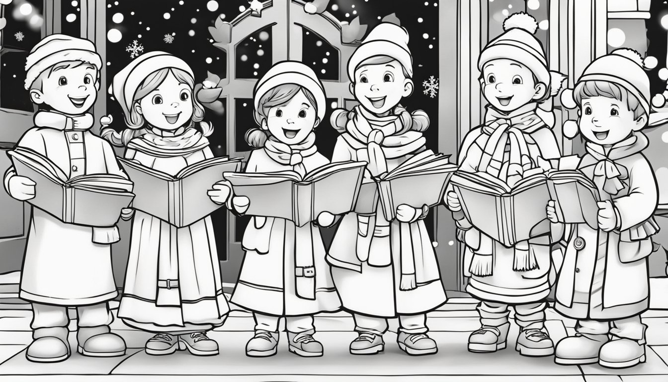 Christmas Carolers Coloring Pages: 29 Free Colorings Book - Coloringsbook