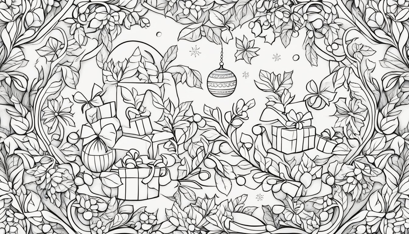 Christmas Mistletoe Coloring Pages: 16 Free – Coloringsbook.com