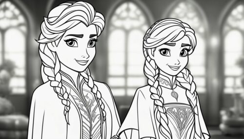 Coloring Pages Elsa and Anna