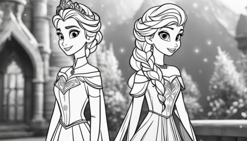 Coloring Pages Elsa and Anna