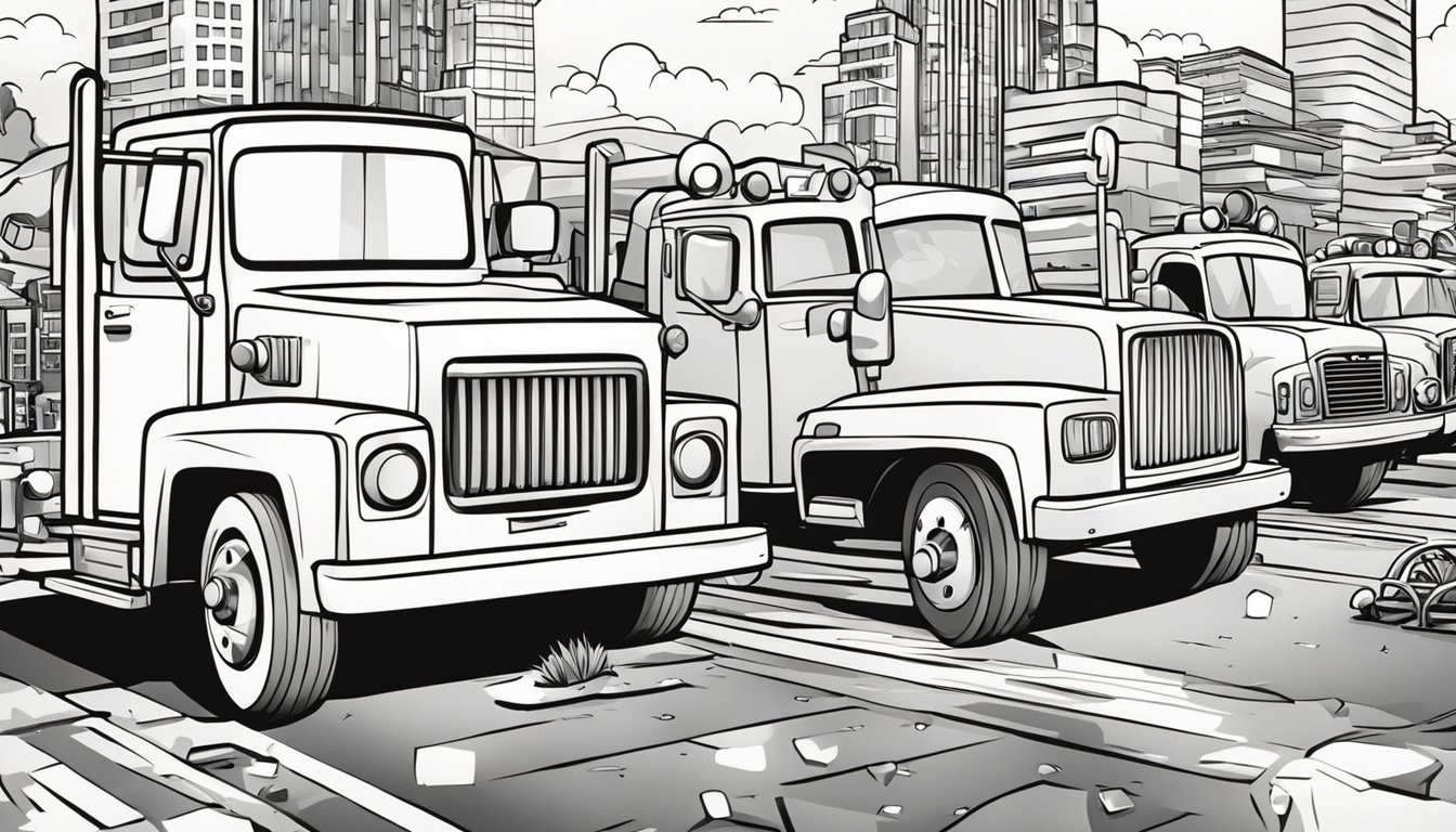 Coloring Pages Trucks: 17 Free Colorings Book