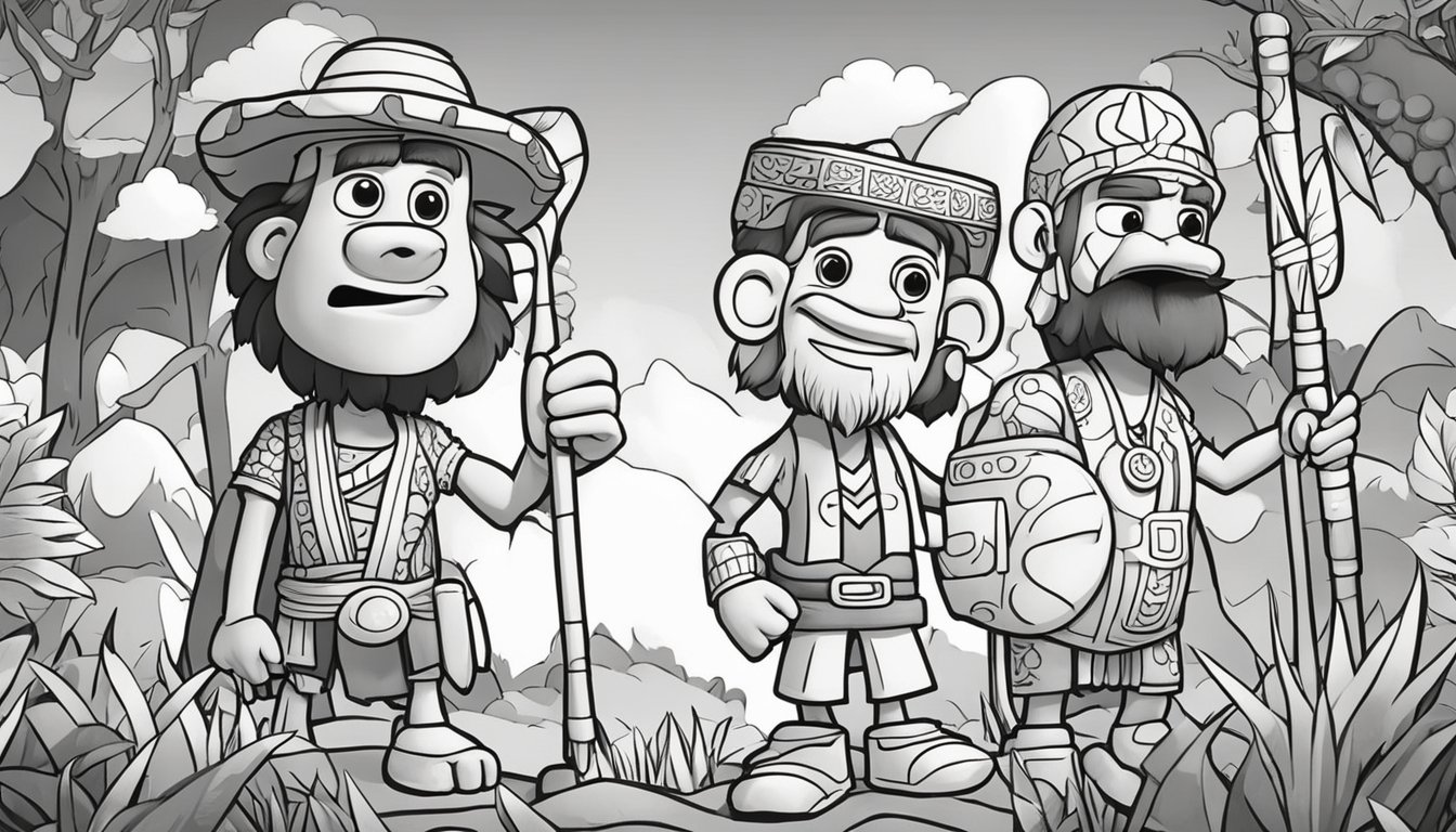 early man coloring page in pdf