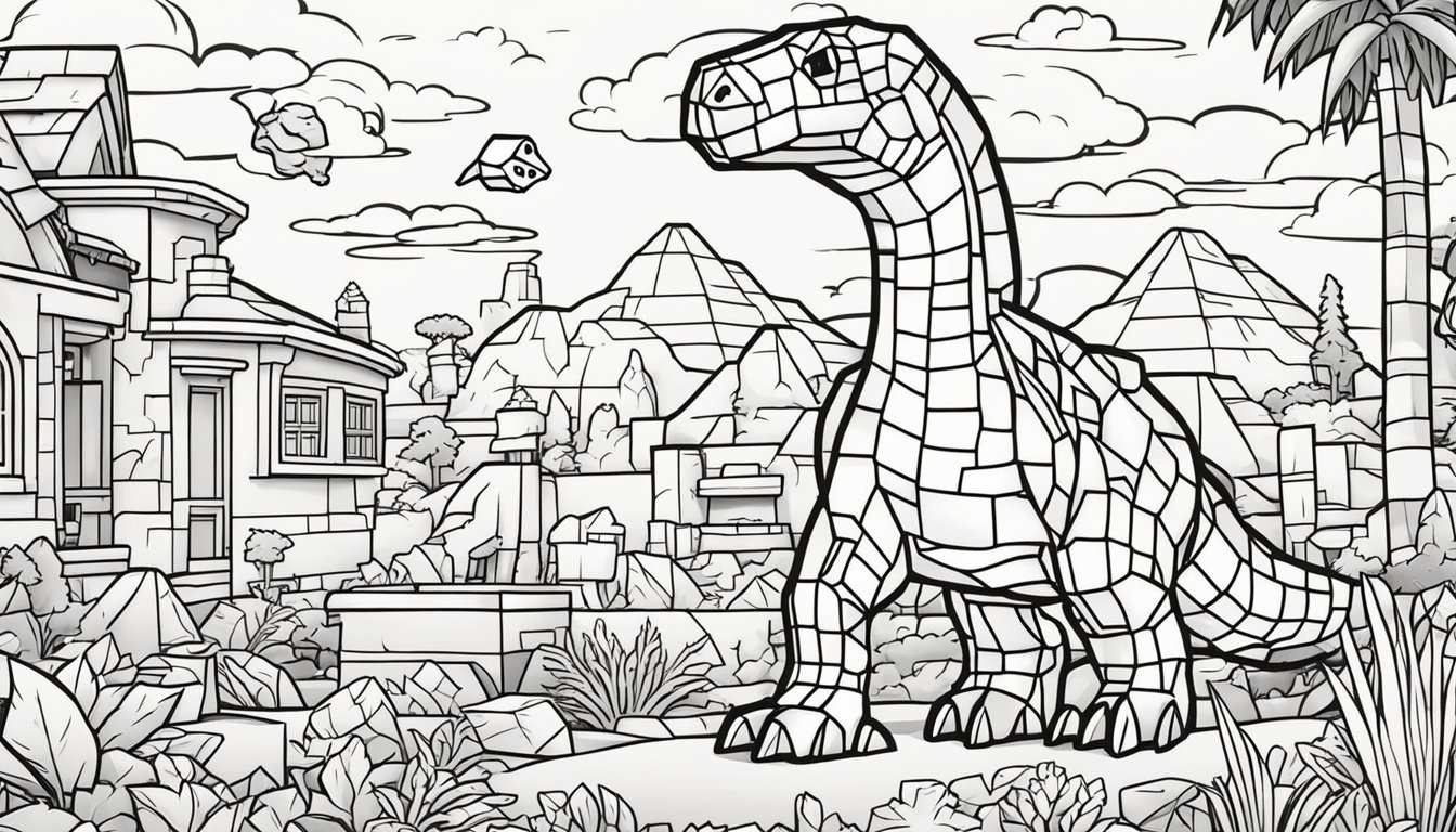 Minecraft Dinosaur Coloring Pages: 16 Colorings Book - Coloringsbook.com