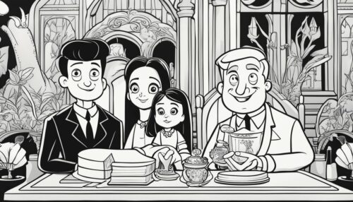 Nature-Inspired Addams Family Coloring Pages