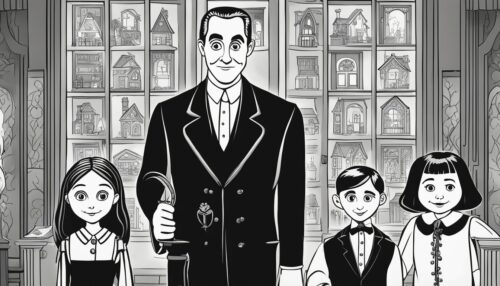 Halloween-Themed Addams Family Coloring Pages