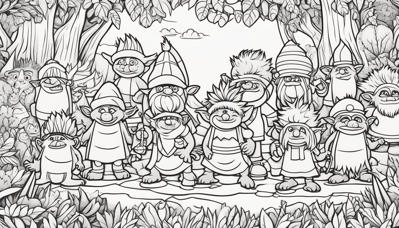 Trolls (2016) Coloring Pages: Colorings Book