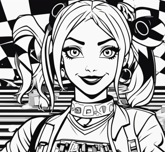 Harley Quinn Pictures to Color: 34 Free Colorings Book