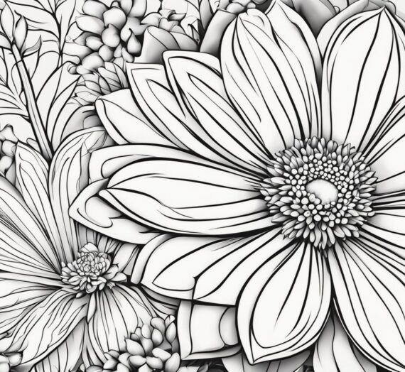 Pictures to Color Flowers: 19 Free Colorings Book