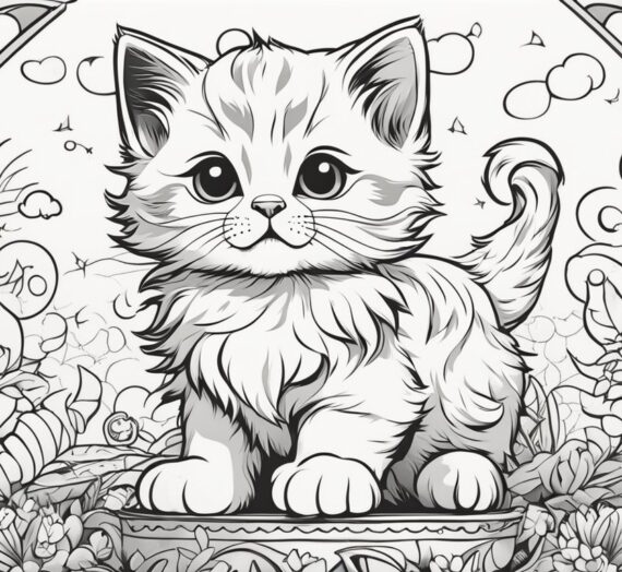 Pictures to Color of Kittens: 13 Free Colorings Book