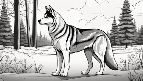 Siberian Husky Coloring Page