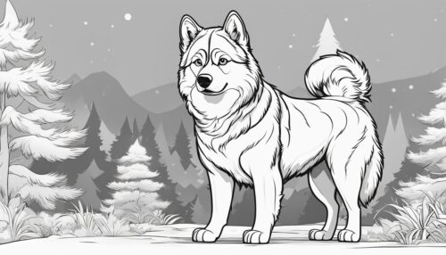 Siberian Husky Coloring Page