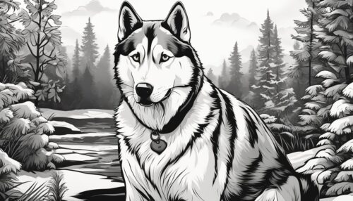 Siberian Husky Coloring Page